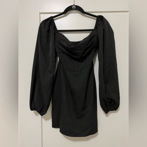 Princess Polly Lillie Long Sleeve Mini Dress in Black